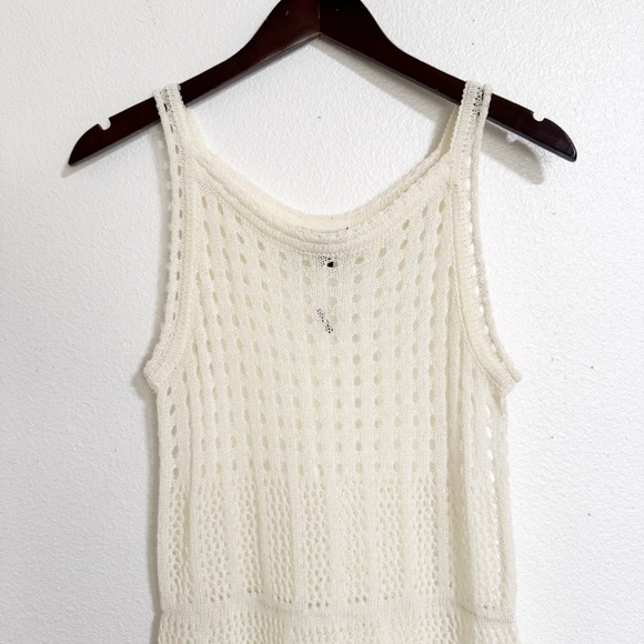 NEW POL Open Knit Crochet Tank Dress Swim Cover - Picture 4 of 14